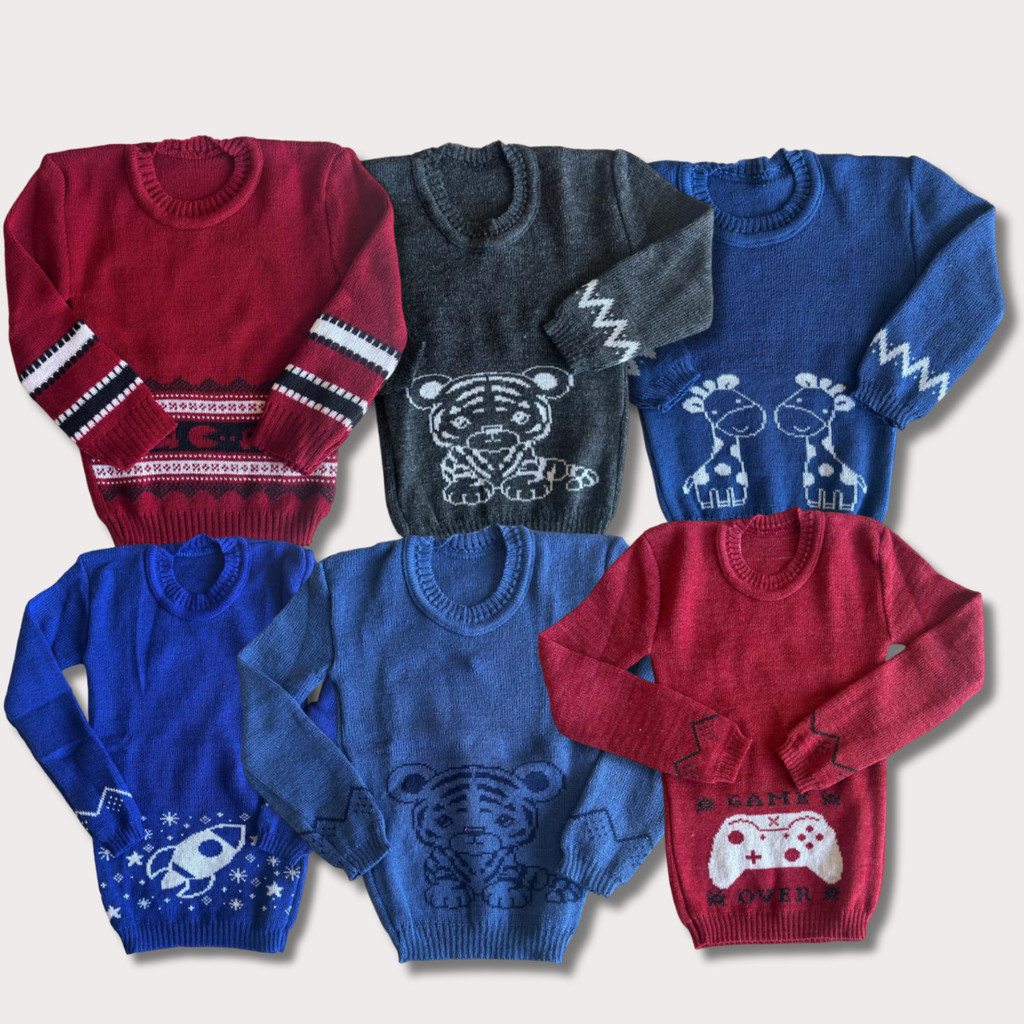 Kit 2 Suéter Tricô Bebê Menino Cores Sortidas Inverno