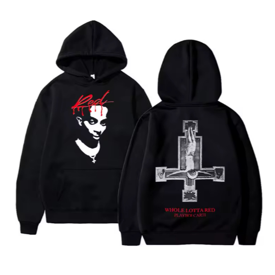 Moletom Canguru Unissex com capuz Confortável e Estiloso Algodão Rapper playboi carti inteiro lotta