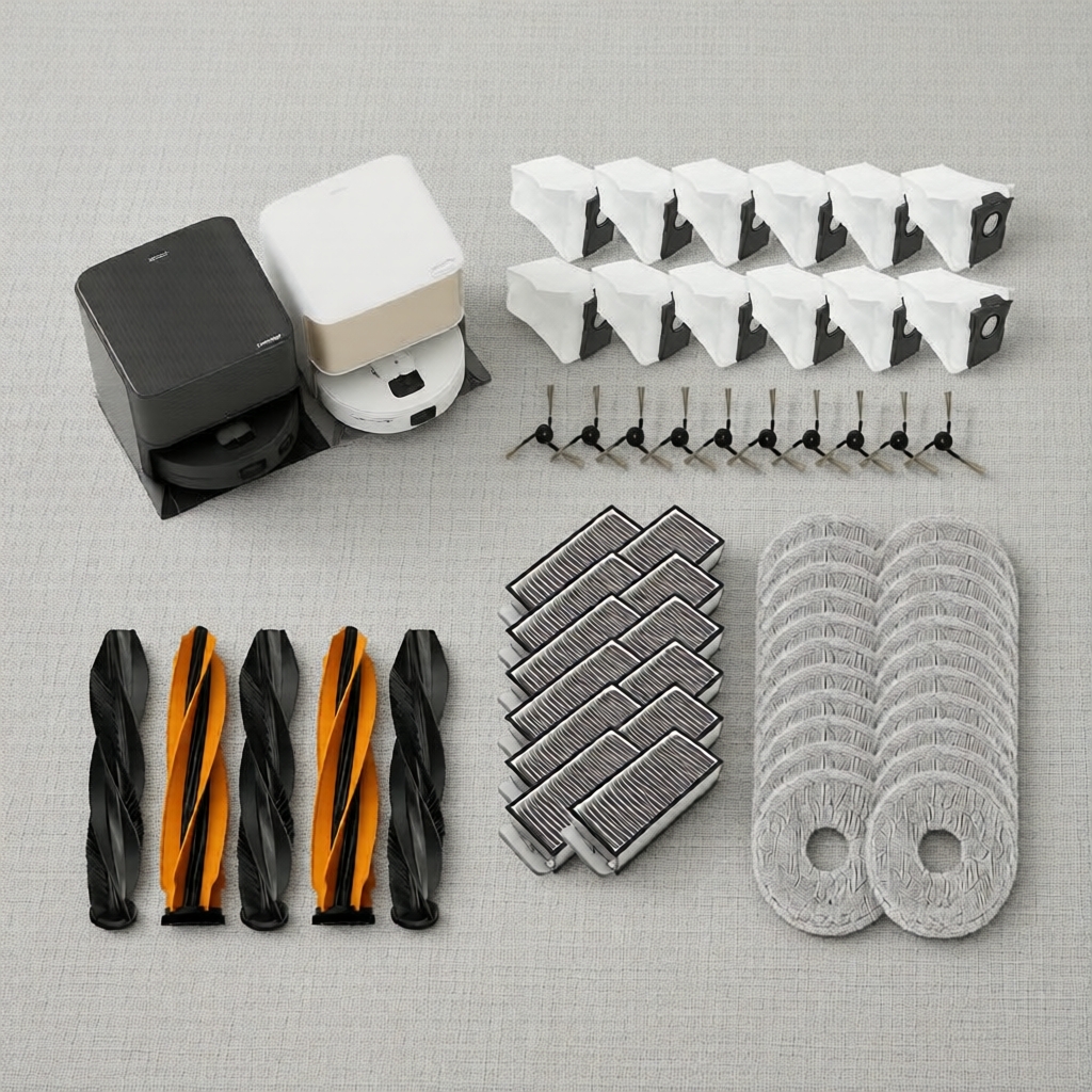Kit de Substituição de Limpeza para Dreame X50 Ultra Master L50 Pro L40S: Escova Principal, Filtros, Pads de Esfregão
