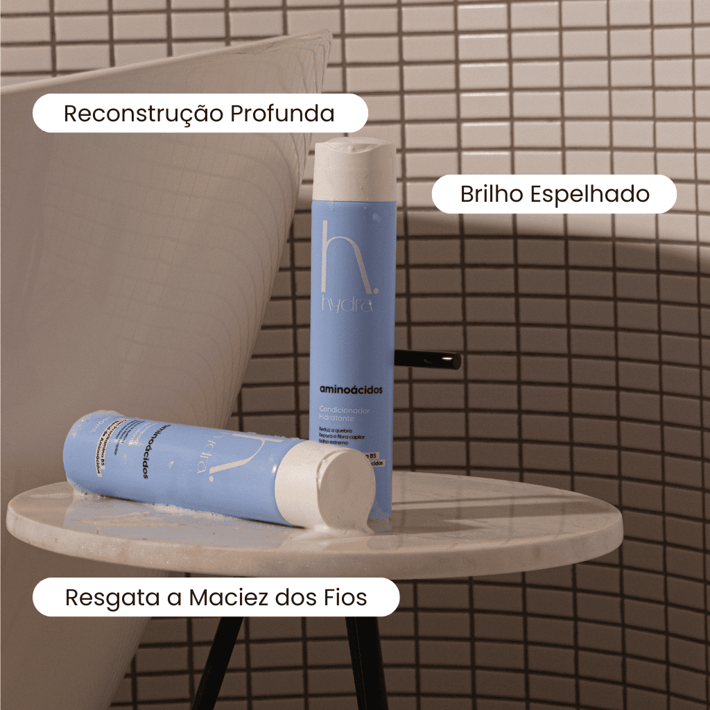 Kit Shampoo e Condicionador Aminoácidos Hydra Reconstrução para  Cabelos Danificados