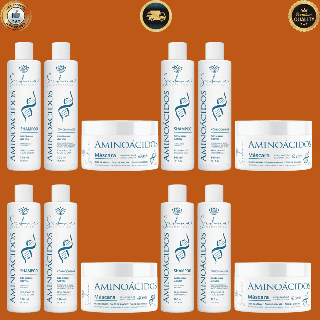 KIT 4 Kit Shampoo e Condicionador todos Cabelo com aminoácidos hidratação tratamento e manutenção