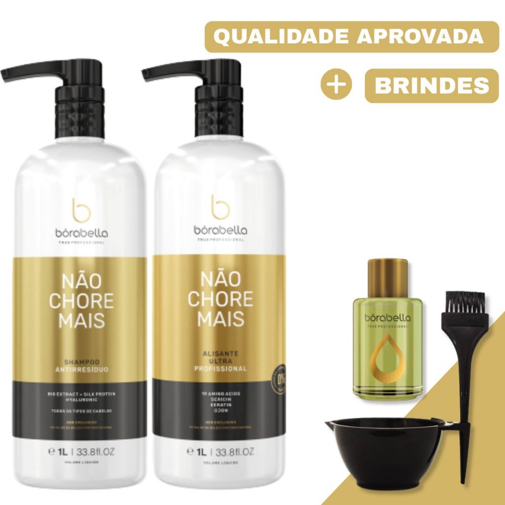 Borabella Kit Não Chore Mais 19 Aminoácidos - 2x 1L