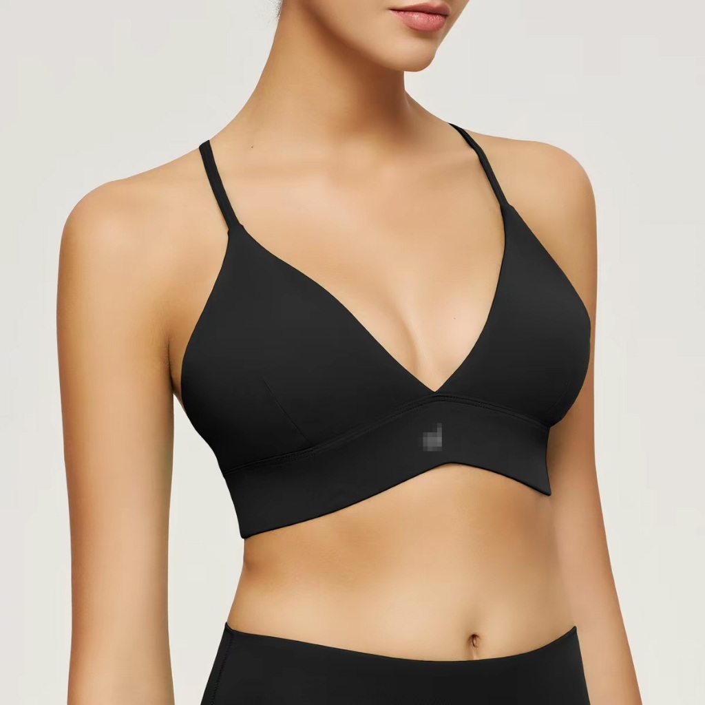 Bralette Feminino Sem Aro Copa Triângulo Alças Finas Macio Respirável Casual Yoga