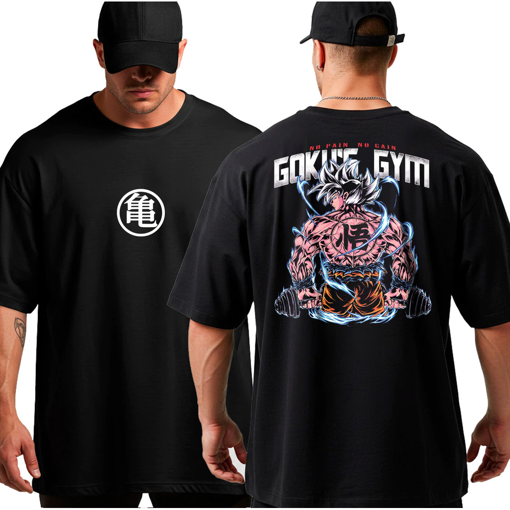 Camiseta Camisa Oversized Top para Academia Musculação Goku Gym Streetwear 100% Algodão