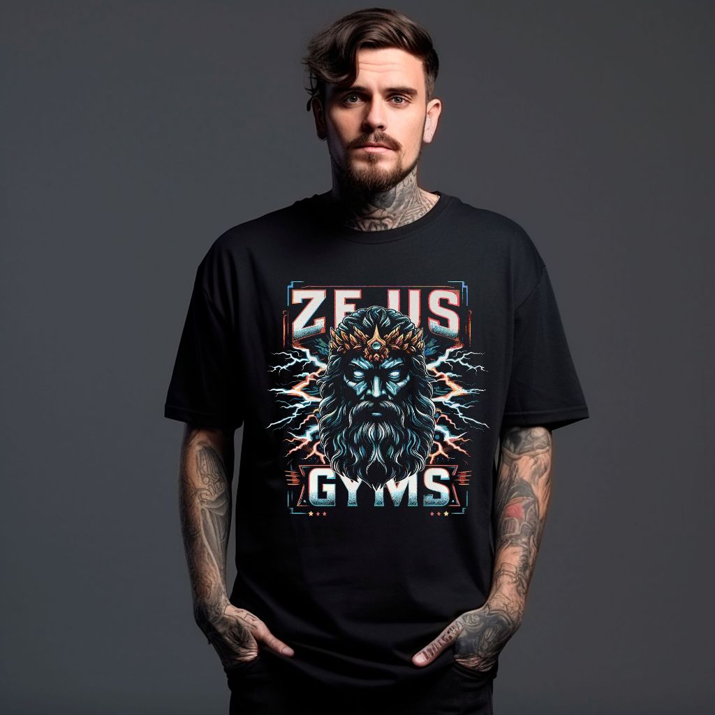 Camiseta Estampada Academia GYMS Zeus Treino Pesado 100% Algodão Imperdivel