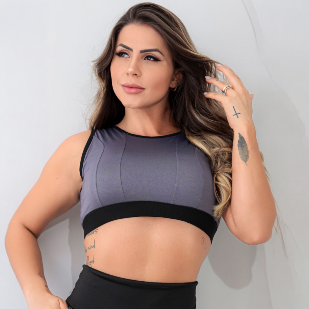 Cropped Feminino Running Dry Fit Sem Bojo Academia Treino Corrida Costas Abertas Fitness Leve Top