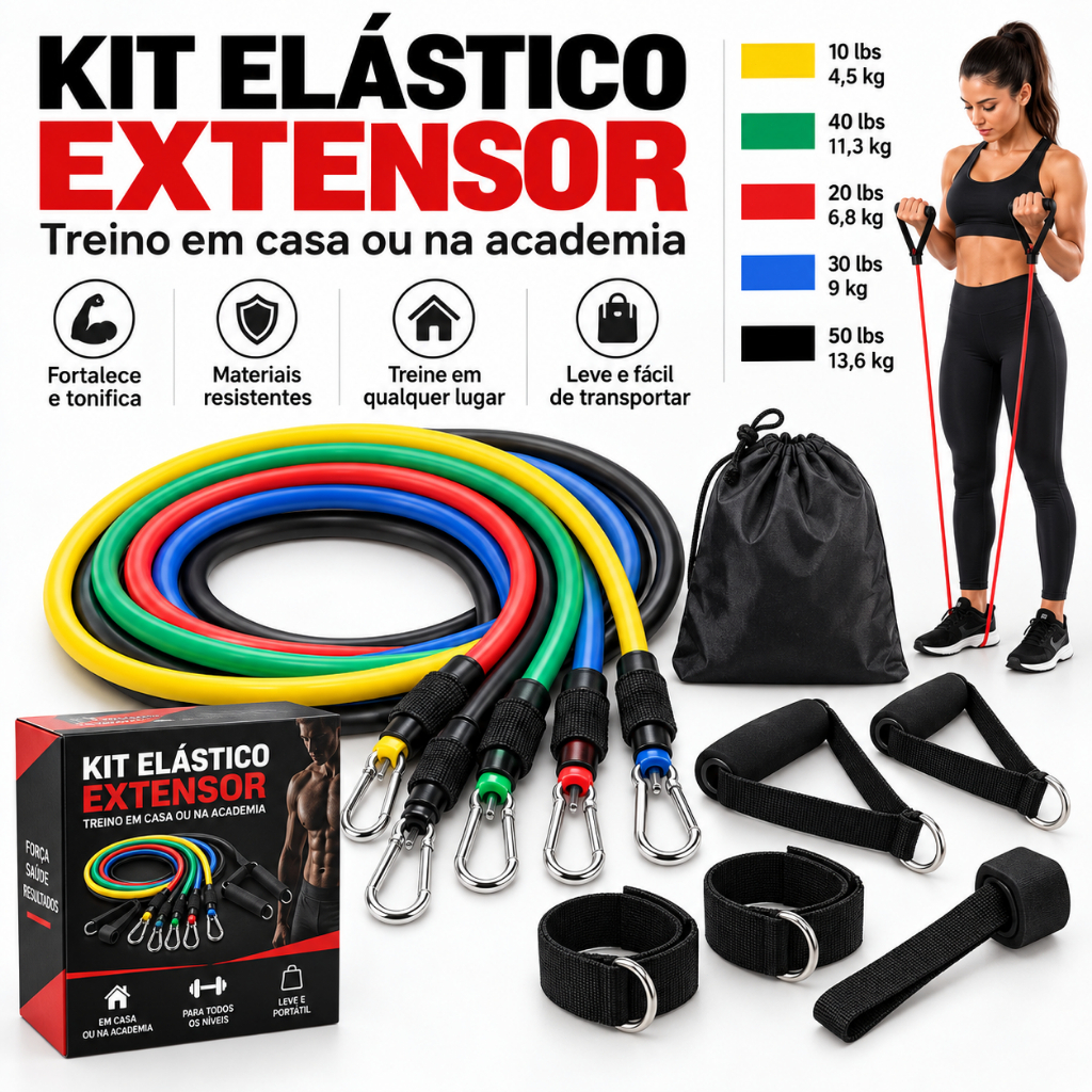 11 Pcs/Set Elastic Pull Rope Home Gym Workout Equipment Exercise Resistance Bands