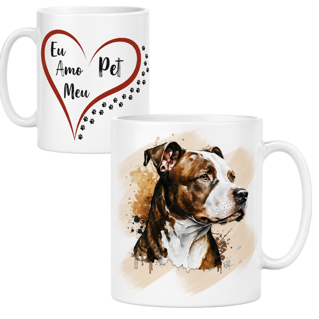 Caneca Porcelana Cachorro Escolha Várias Raças Lembrança Presente Criativo Personalizado Mãe Pai de Pet Otima Impressão