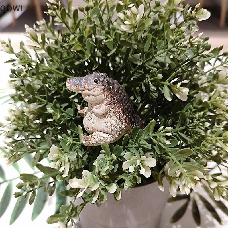 qo Boutique Areia Chá Petting Pequeno Crocodilo Pet Ornamentos Artesanal Cerimônia De Jogar TeaTable Presente Coleção br
