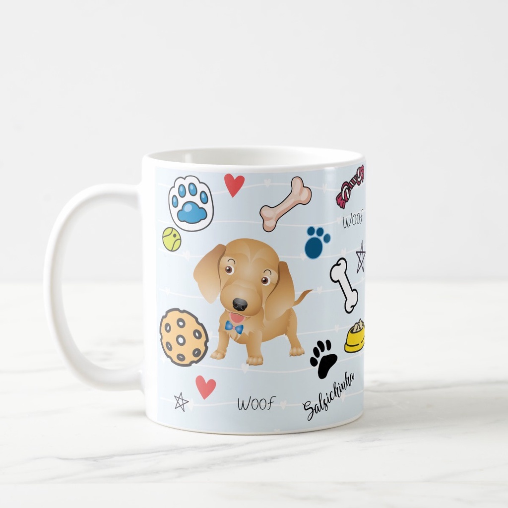 Caneca Personalizada Presente Pet Salsichinha com Nome