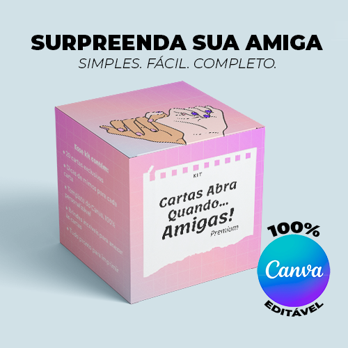 Kit Cartas Abra Quando Amigas Premium