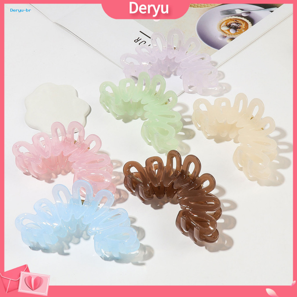 Hair Claw Clip Comfortable Back Head Shark Hollow Petal Bun Holder for Thick Shower for Buns and Half-up Styles for Wome
