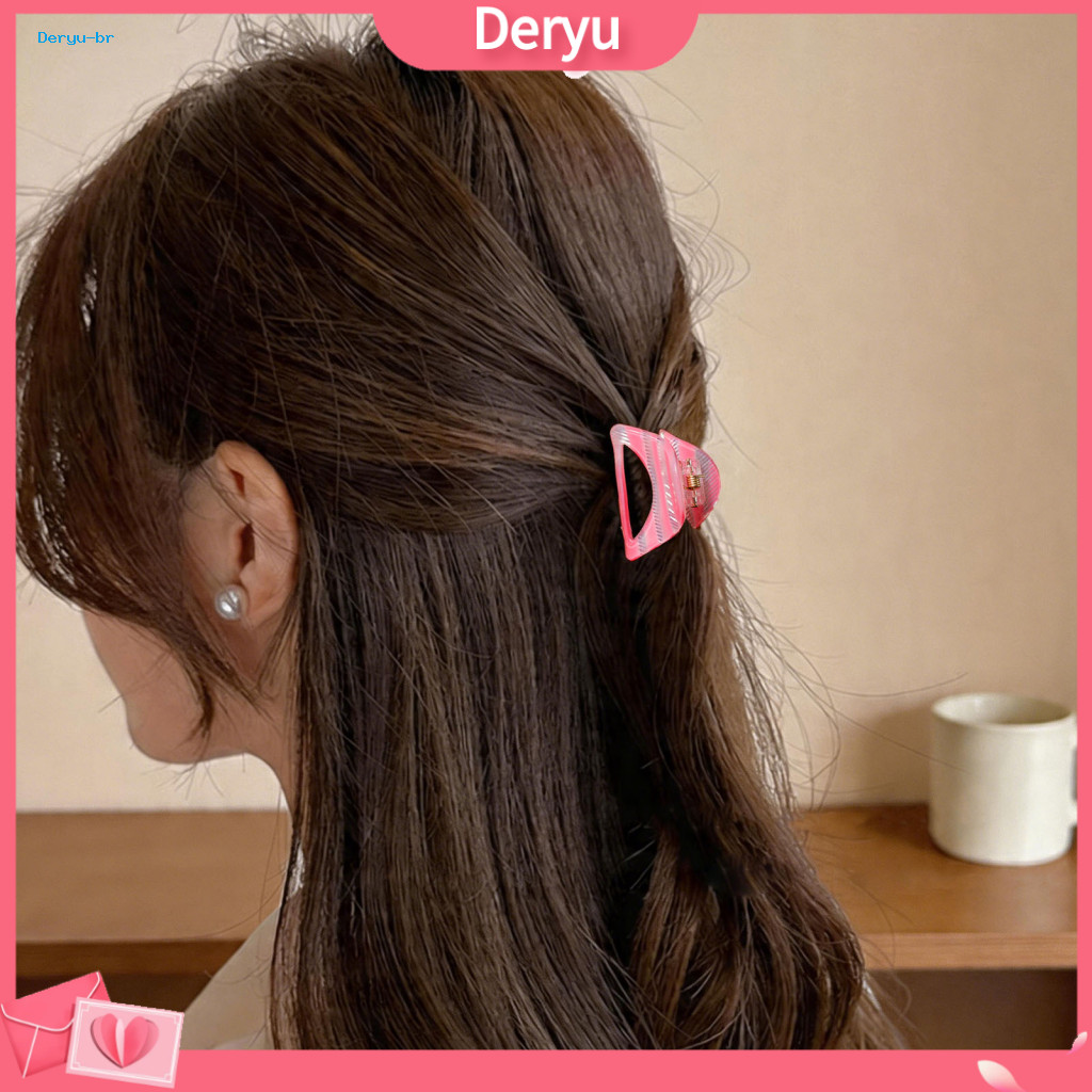 Practical Hair Grip Durable Clip Claw Triangle Hollow Design Strong Anti-slip Teeth Back Head Clamp Shower Accessory for