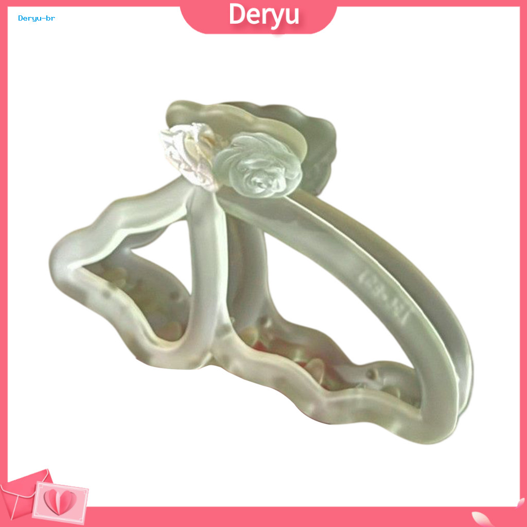 Matte Color Hair Claw 3d Rose Flower Clip with Hollow Butterfly Design Non-slip Teeth Back Accessory for Women and Girls