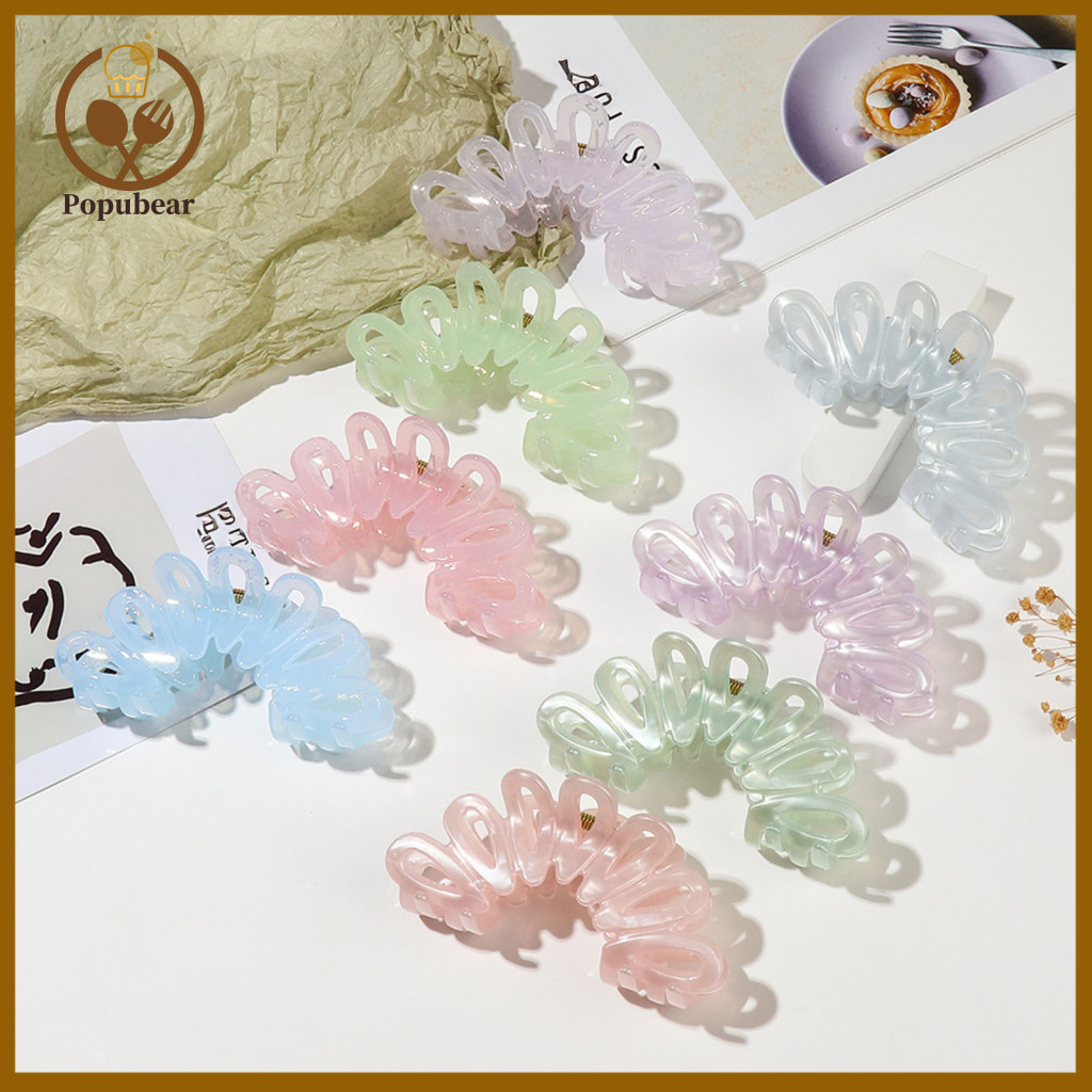 Hair Claw for Buns Clip Back Head Shark Hollow Petal Bun Holder for Thick Shower for and Half-up Styles for Women