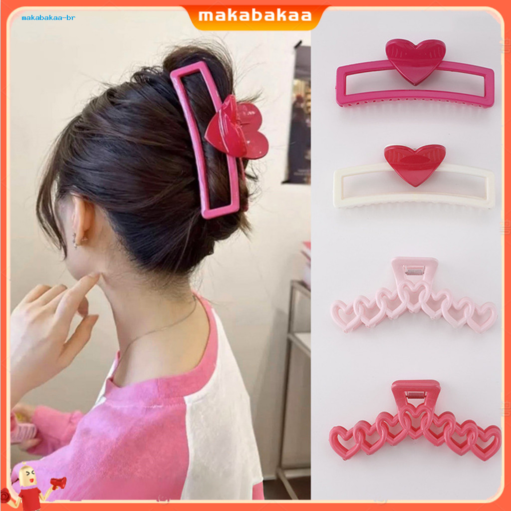 Women Hair Claw Clip Hollow Heart Design Strong Hold Non-slip Hairpins Back Head Shower Accessories for Girls Southeast