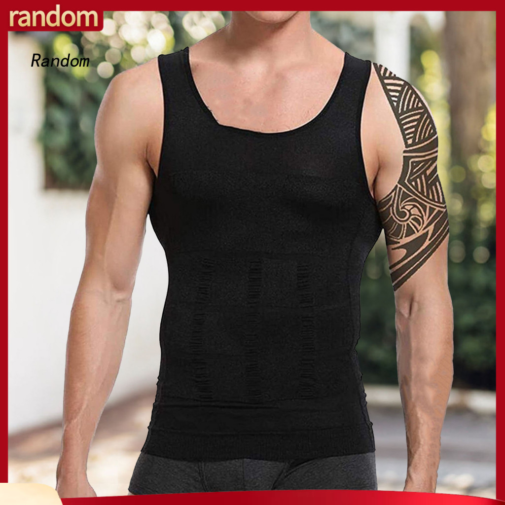 Men Sleeveless Top Shapewear Vest Men's Slimming Compression Tank Tummy Control Gym Shirt Breathable Soft Sweat-absorbin
