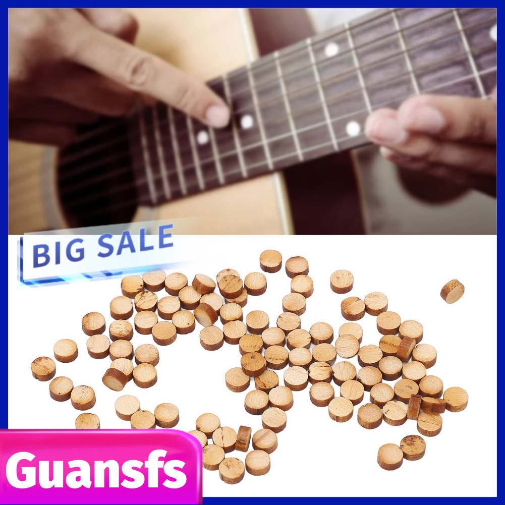 Guansfs.br WALFRONT Guitar Fingerboard Dots Maple Wood Inlay Position Markers 5mm Diâmetro 2mm Espessura Pacote de 100
