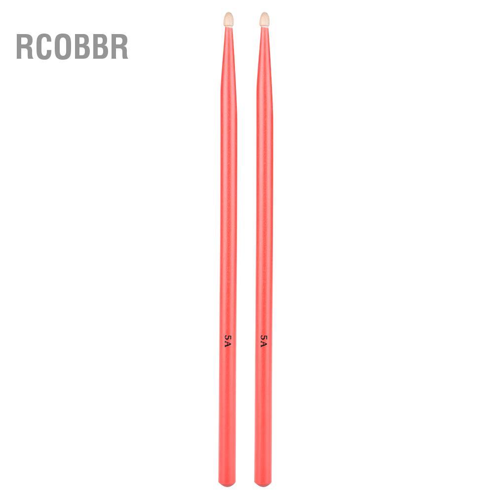 Rcobbr Par de baquetas Funien Maple Wood 5A para amantes de tambor com cabo suave 2 cores (vermelho)