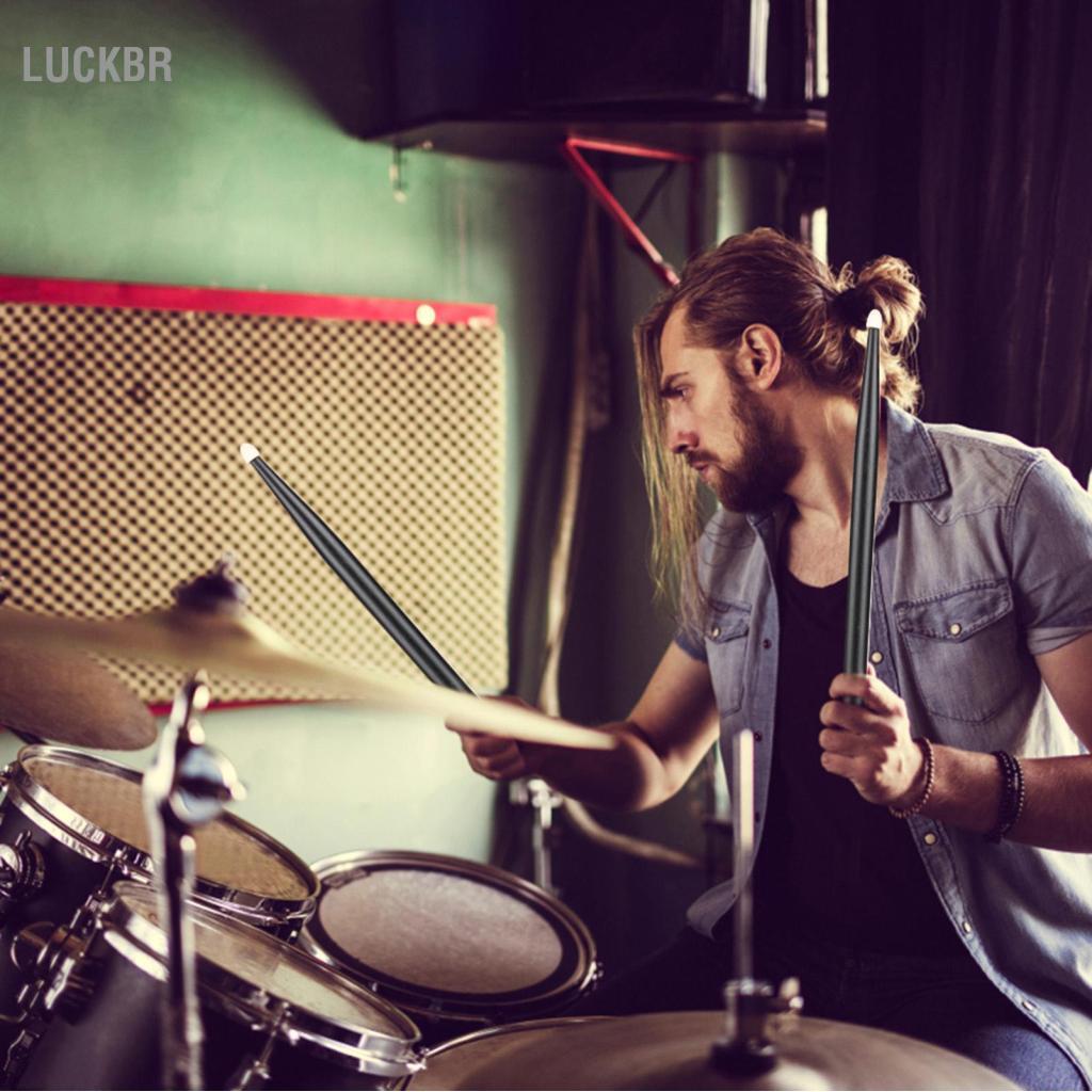Luckbr Par de baquetas Funien Maple Wood 5A para amantes de tambor com cabo suave 2 cores (vermelho)
