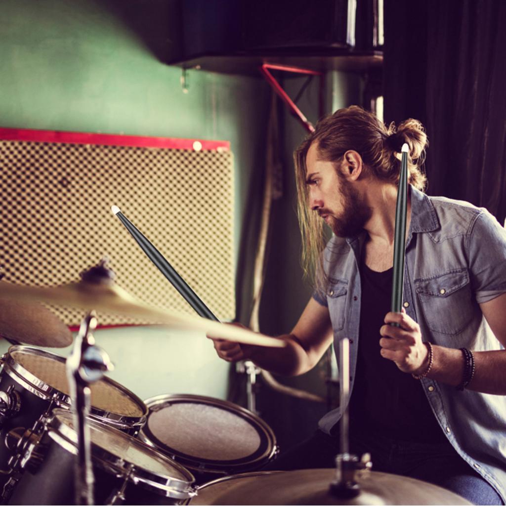 lilystudio.br-SIP-TW Funien Maple Wood 5A Baquetas Par Smooth Handle Drum Lovers 2 Cores (Vermelho)