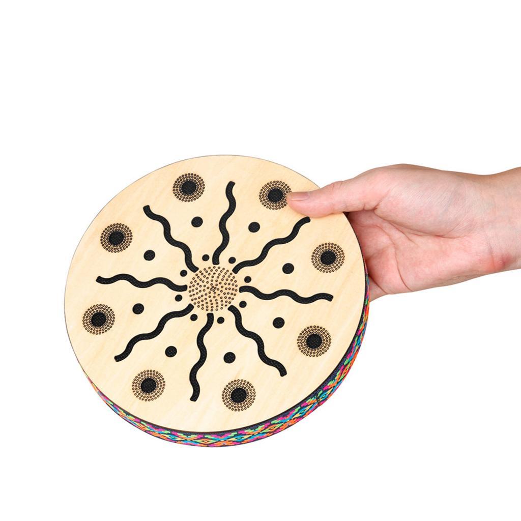 Domary Sea Drum Ocean Wave Stream Maple Wood Instrumento de percussão Espaço reservado Mão de borda trançada colorida