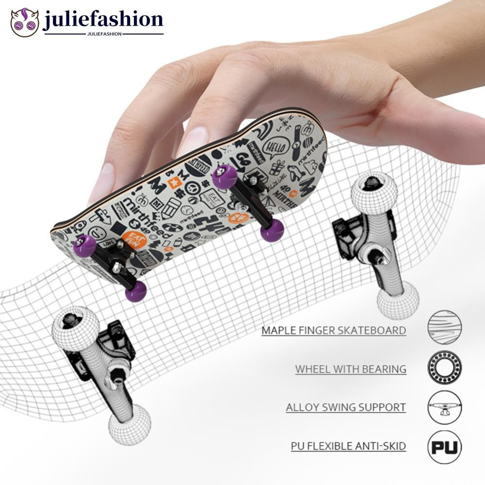 JULIEFASHION Ampliar Conjunto De Fingerboard De Madeira Dedo Scooter Skate Board Maple Wood Profissional Mini Brinquedos