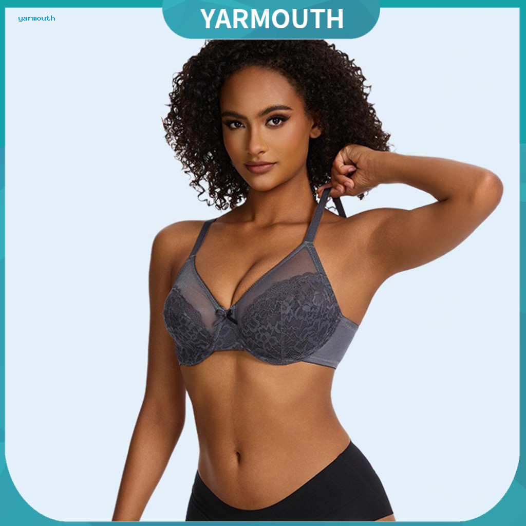 Women Push Up Bra Lady Lace Women’s Sheer Floral Push-up Unpadded Underwire Bralette Plus Size Breathable Supportive E