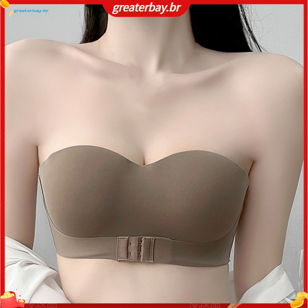 Push-up Strapless Bra with Front Closure Breathable Non-slip Wide Elastic Straps Contoured Cups for Secure Fit – Comfo