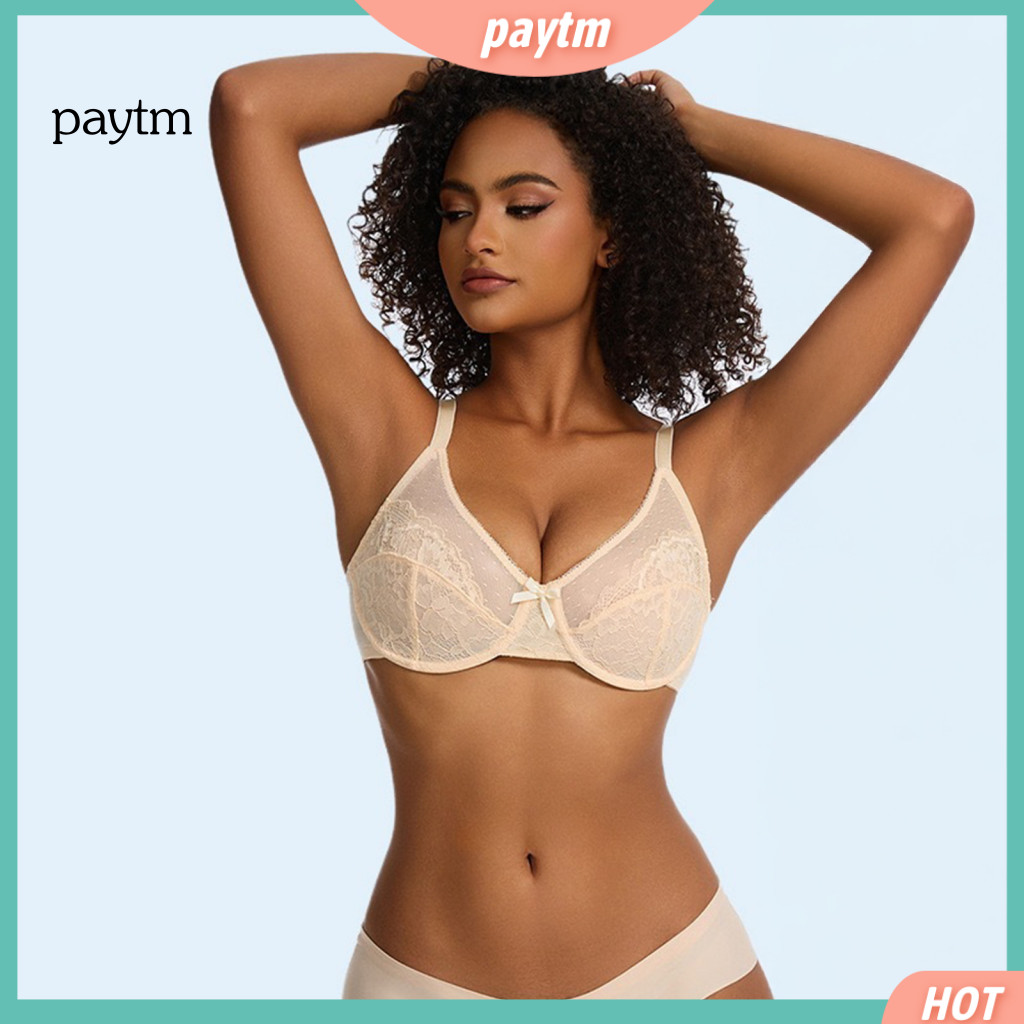 Women Everyday Bra Push Up Women’s Sheer Floral Lace Push-up Unpadded Underwire Bralette Plus Size Breathable Supporti