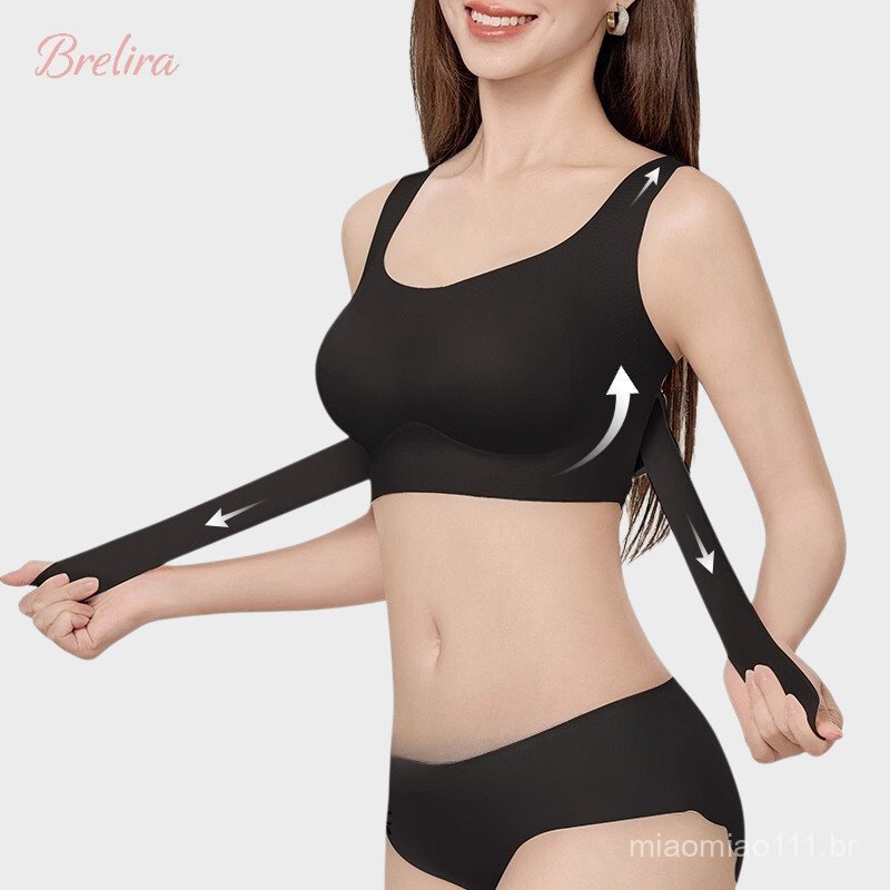 『Brelira』Soft Support Wireless Bra Push-Up Adjustable Front Buckle Breathable Seamless Shape-Back Anti-Sagging Posture C