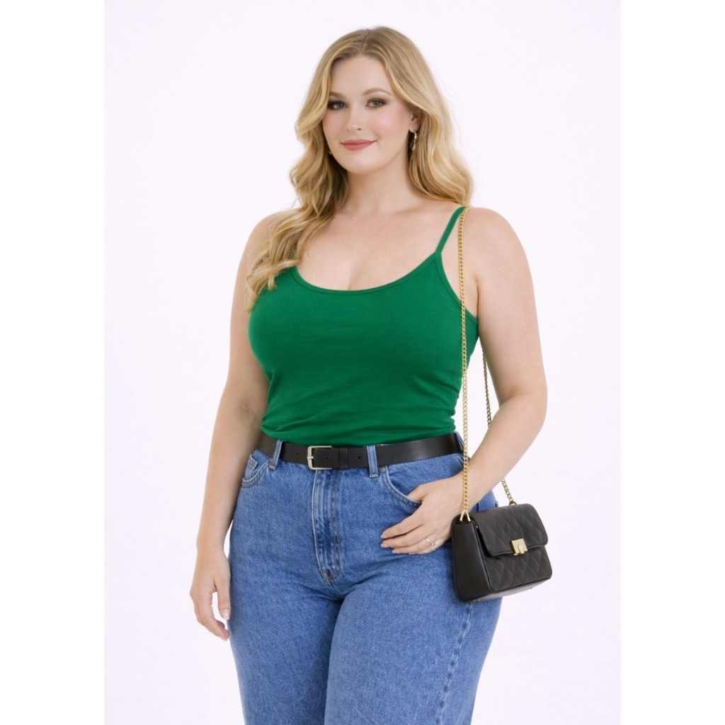 Regata Feminina Plus Size Alça Fina Visco Lycra Conforto e Estilo em Uma Só Peça 3026A