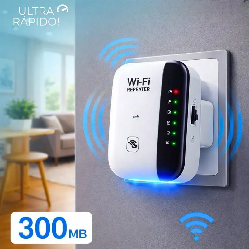 Repetidor De Sinal Wifi Roteador Wireless 2.4ghz Longo Alcance Fácil Instalação Potente 300mbps