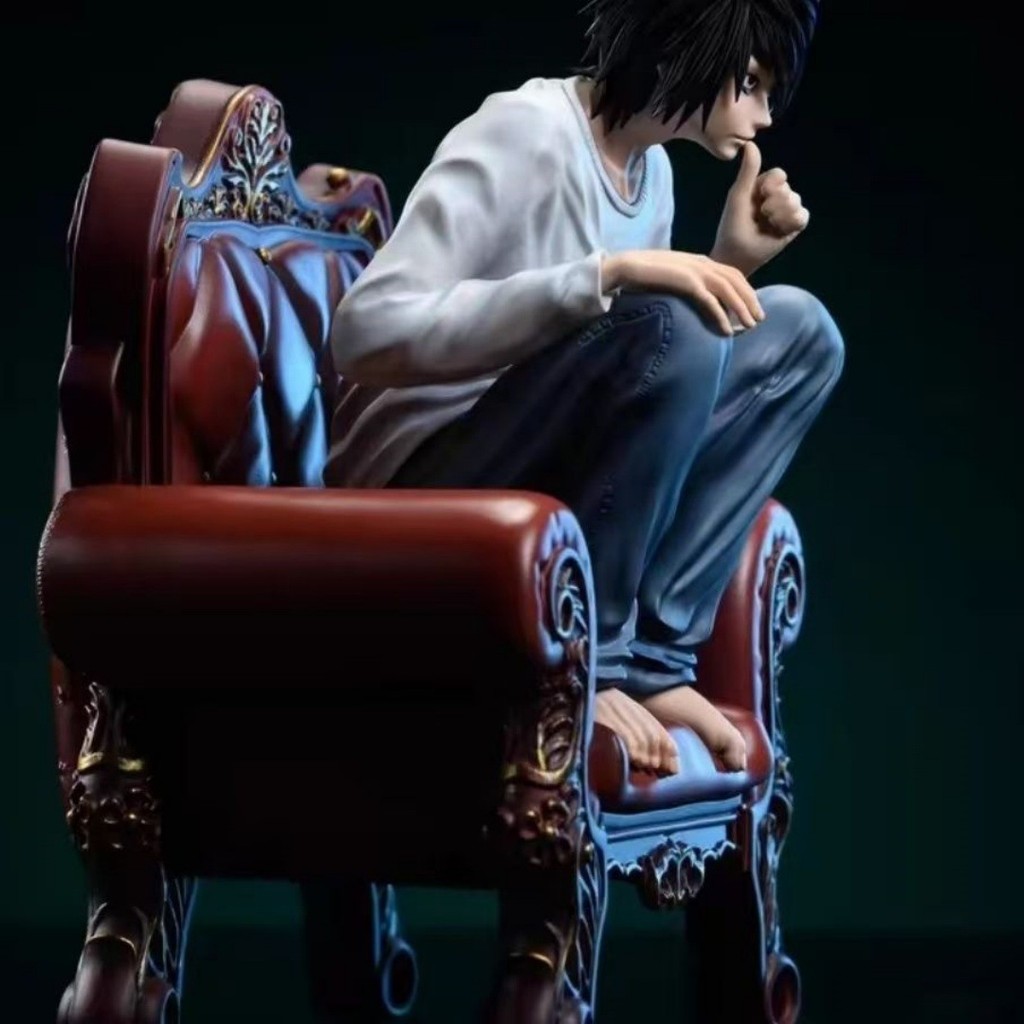 Figura De Estátua Colecionável De Anime Death Note , Modelo De Pose De Sofá Leve Yagami E L Squat , Personagem De Desenh