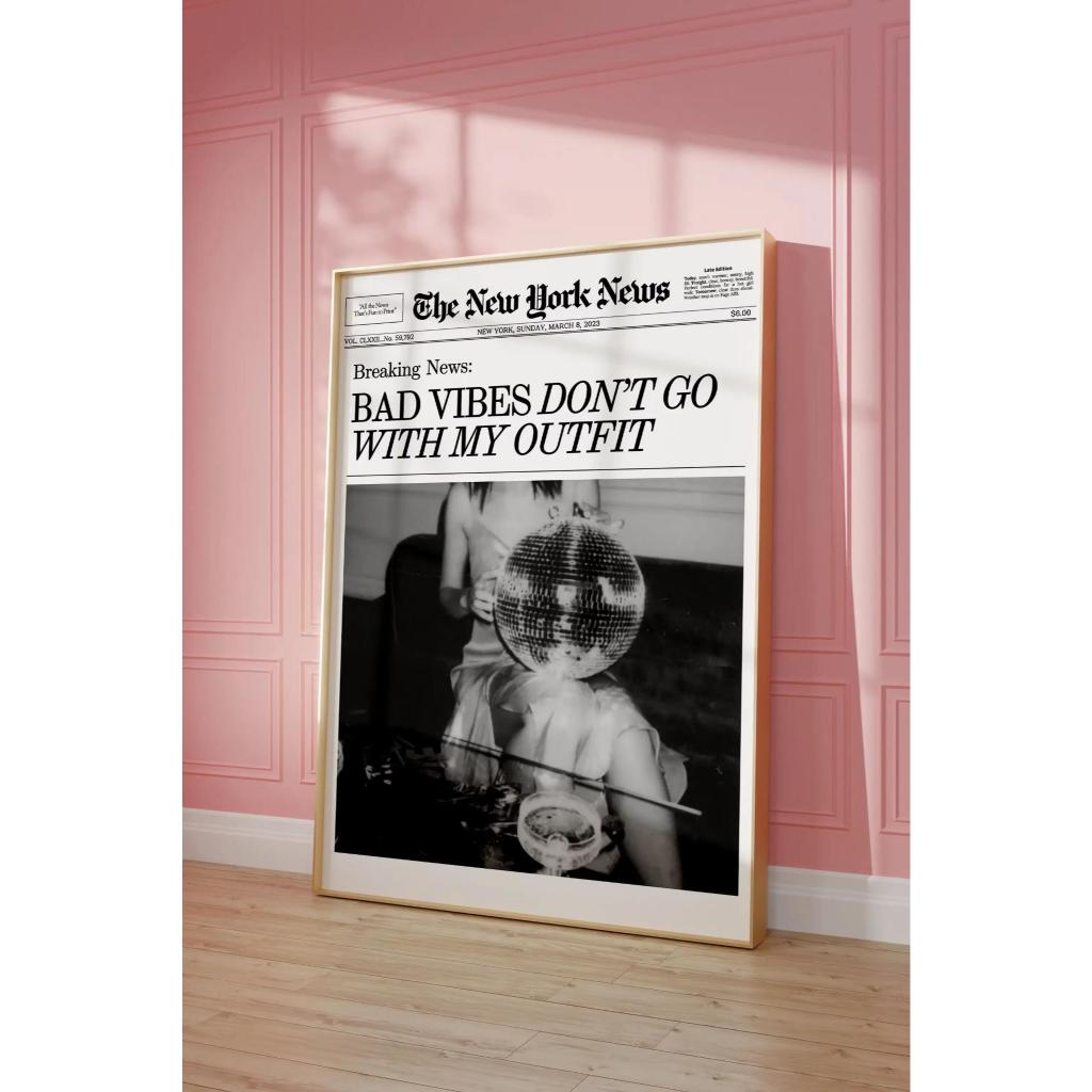 Quadro decorativo Notícia divertida estilo retrô (1 peça)
