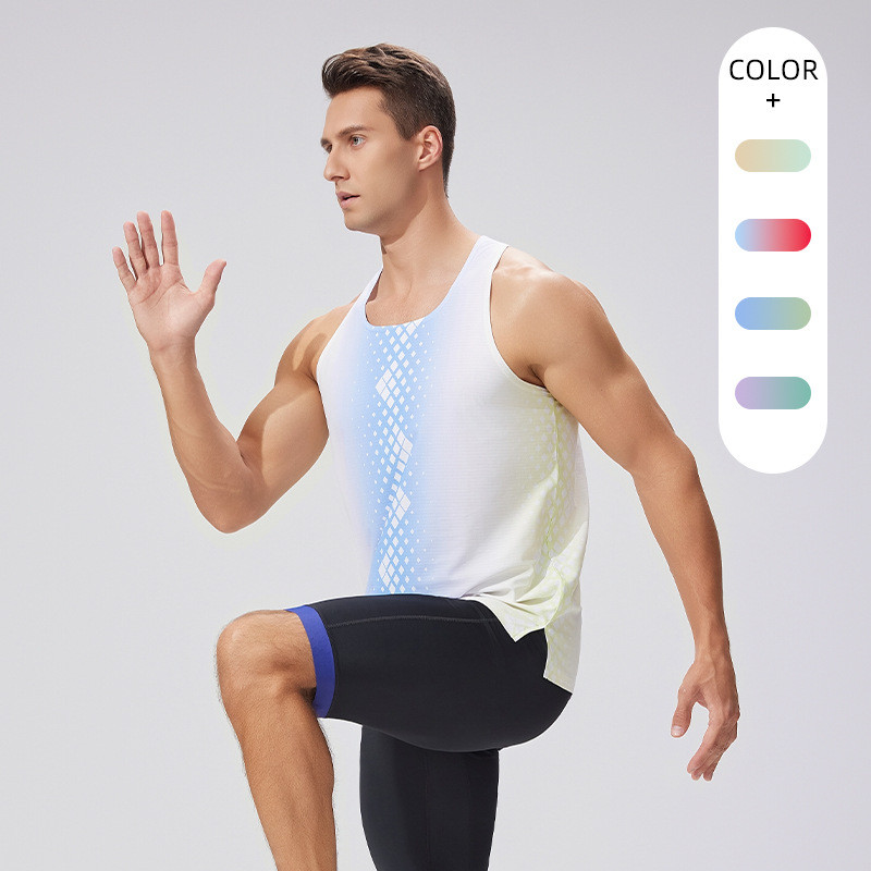 Summer New Men's Sleeveless Fitness Jogging Vest Breathable Lightweight Quick-Drying Sports Vest A826