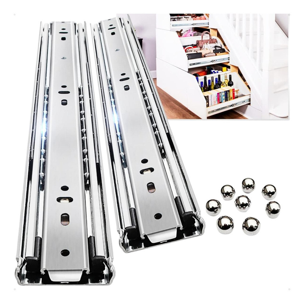 Corrediça Gaveta Trilho Telescópico 45cm Par 35kg