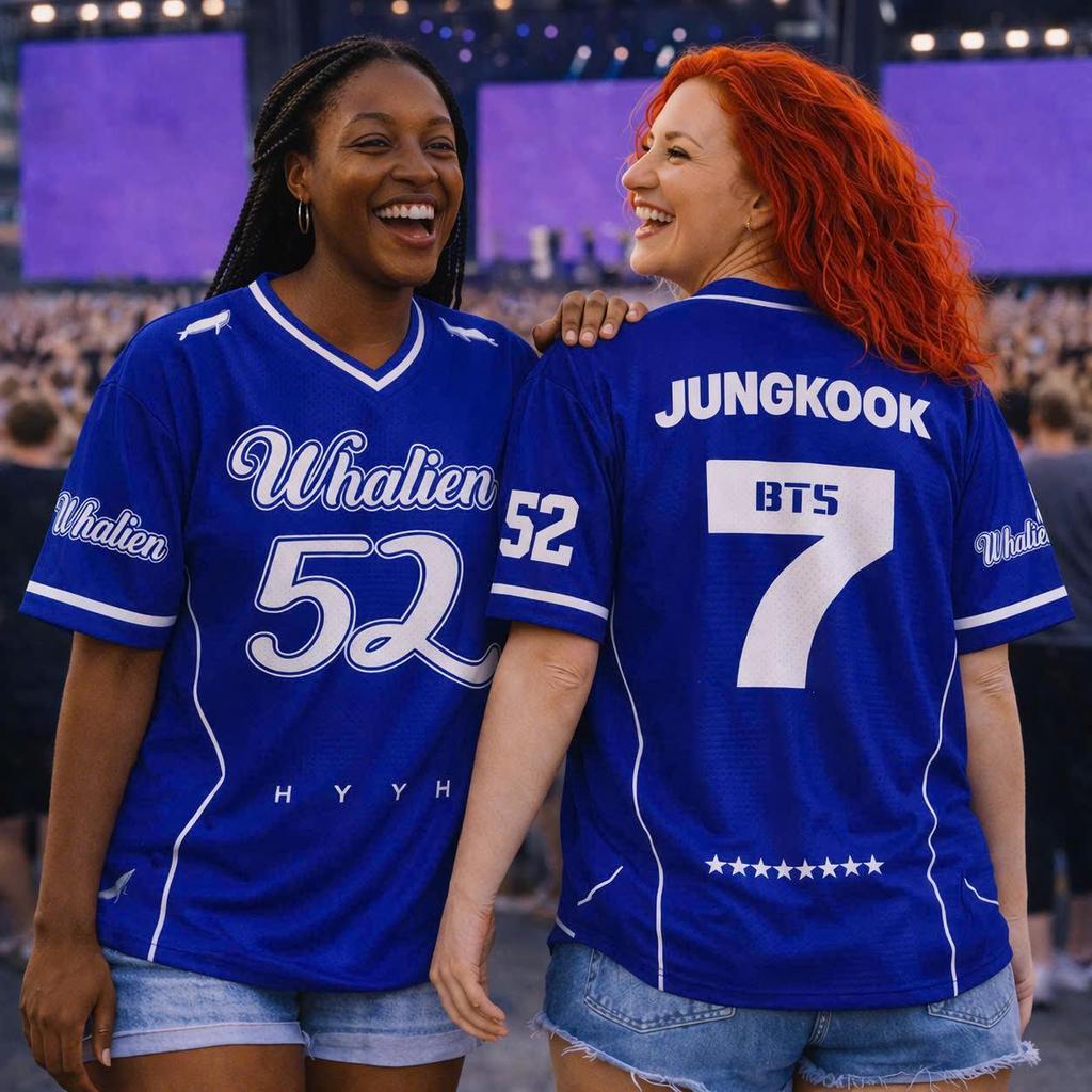 Kpop Group Whalien 52 Camisa De Malha De Futebol , World Tour Concert Fanmeeting Outfit Para O Exército , Camiseta Com N