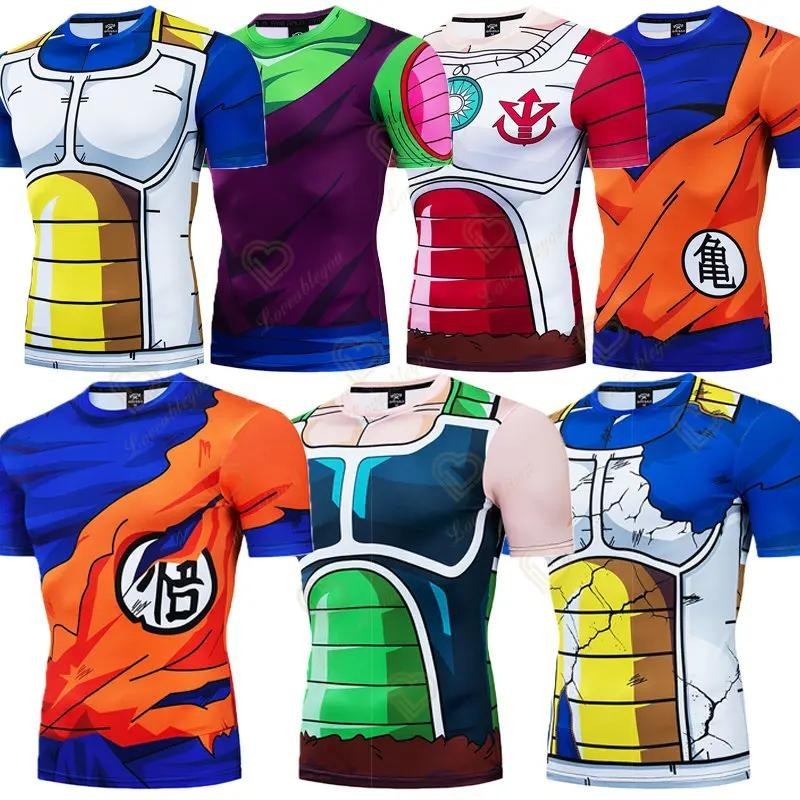 Dragon Ball Men T Shirt Homme Compression Costume Camiseta Vegeta Filho Goku Camisetas Rashguard Fitness Ginásio Top Tees