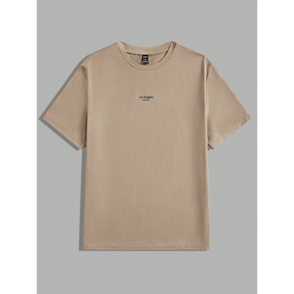 Manfinity Homme Camiseta Masculina De Manga Curta Com Estampa De Letras Para O Verão