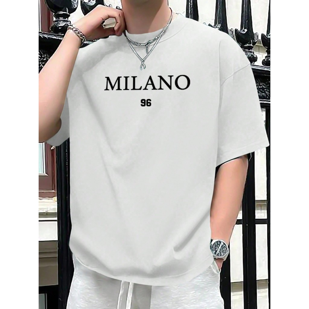 Manfinity Homme Camiseta Masculina De Manga Curta Com Letras E Números Impressos Para O Verão