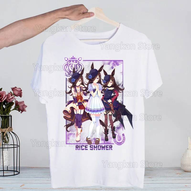 Uma Musume Gold Ship Chibi T Shirt Men New Casual Short Sleeve Umamusume Tshirt Homme Manga Unisex T-shirt Tees
