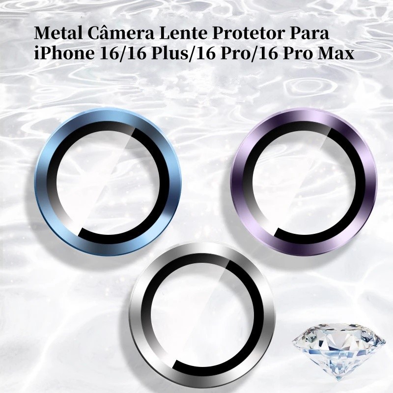 Vidro Película Câmera Lente Para iPhone 16&17 Air&16plus&16pro&16 pro max Metal Protetor Capa Celular Camera Lente Kit