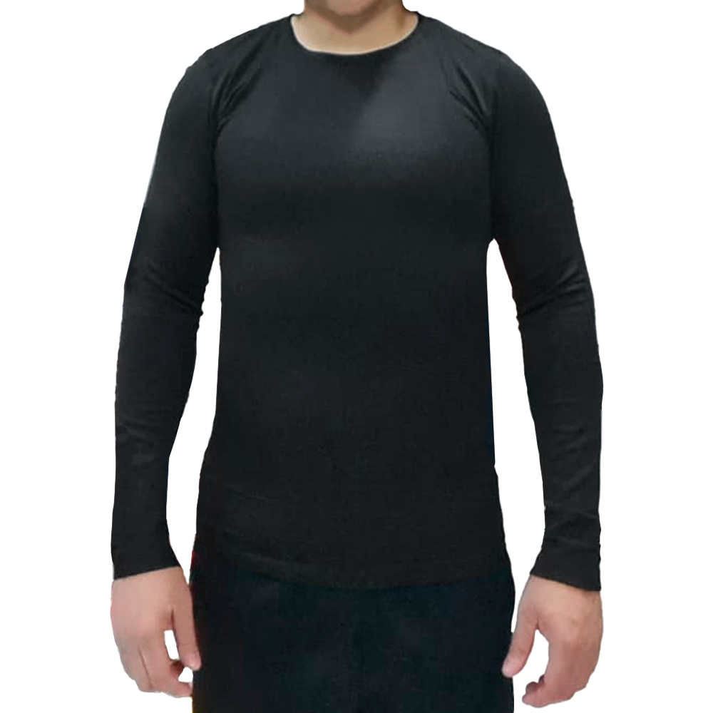 Camisa Térmica de Compressão Masculina Manga Longa com Proteção Contra o Frio e Secagem Rápida