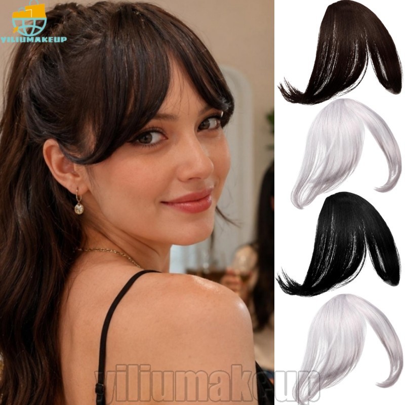 [Quick] 3-1Pc Peruca De Franja De Oito Caracteres-Com Grampos De Cabelo Invisíveis-Extensão Clipada-Peça De Sintética-Fa