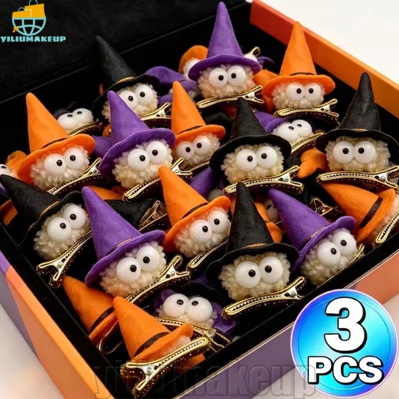 [Quick] 1/2/3 Unidades Mini Prendedor De Cabelo Para Chapéu De Bruxa De Halloween – Bico De Pato De Abóbora Grampo Da Mo