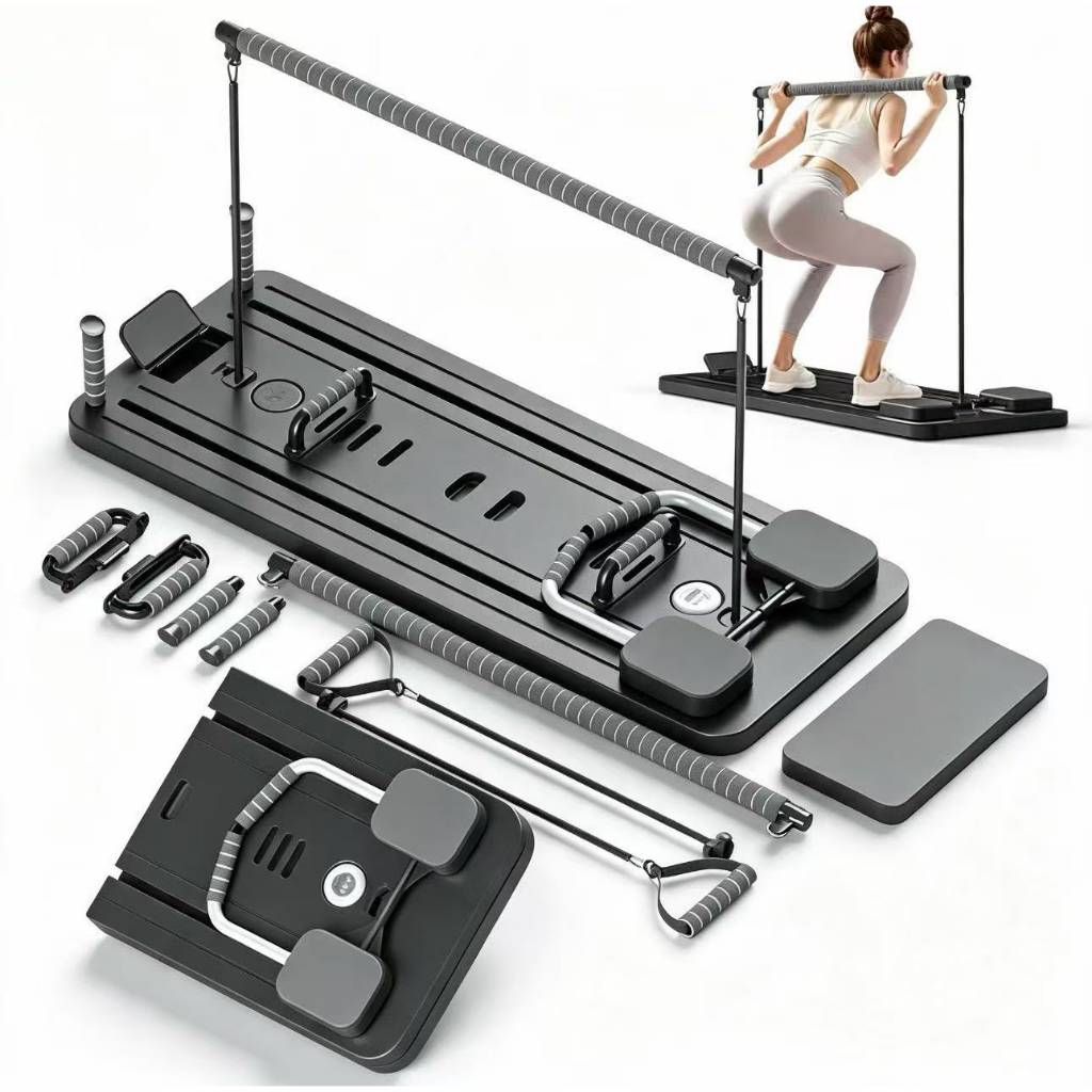 Placa de pilates multifuncional dobrável para treino em casa Pilates Reformer Board