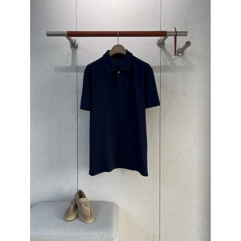 Men's solid-color, long-staple cotton, new summer casual polo shirt with a short-sleeved, flowing design Polo Shirt