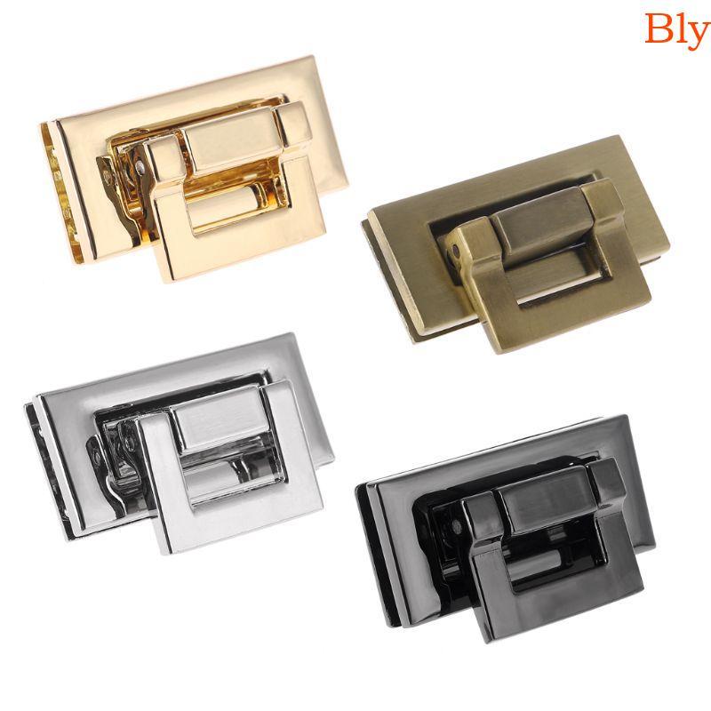 Bly Retângulo Forma Fecho Turn Twist Bolsa Couro Hardware