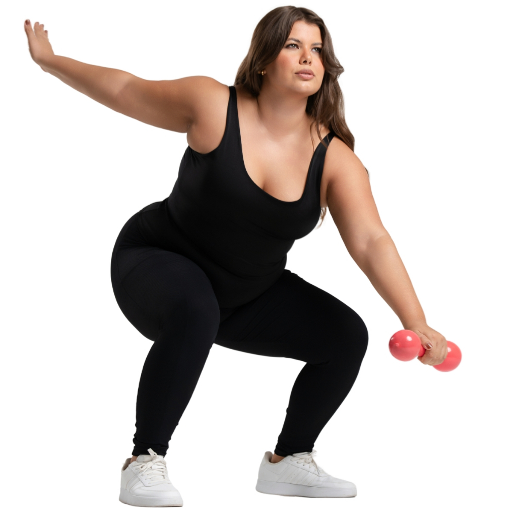 Blusa Regata Feminina Modeladora Camisete Compressão Fitness Sustentação com Top Interno Poliamida
